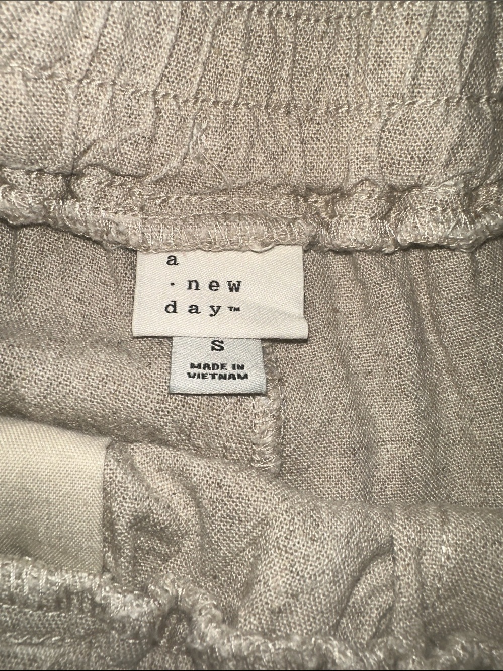 A New Day Linen Blend Tan Wide Leg Drawstring Pants in Size Small - Picture 4 of 5